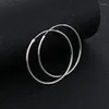 Hoop örhängen Pure Silver 925 örhänge för kvinnor 4/5/6cm Big Circle Earing Wedding Bridal Jewelry Brincos Femme 2022 Fashion Accesorie