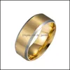 Anelli nuziali anelli di nozze anello di luxury groove opaco per uomini donne alla moda in acciaio inossidabile in acciaio inossidabile Giftwedding Brit22 Dh6cs