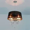 Moderne kristal kroonluchter stoffen schaduw eetkamer ketting plafond hanglamp restaurant luxe kroonluchter armaturen bar aanrecht op hanglampen