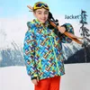 Лыжные куртки детские лыжные девочки Дети Дети подходят для водонепроницаемой теплый дышащий сноуборд сжимуйся мягкие пальто