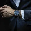 Orologi da polso Orologio meccanico con diamanti trasparenti Orologio da uomo con motivo scheletrato in acciaio inossidabile blu Orologi da uomo di lusso di marca superiore