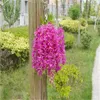 Dekorative Blumen Jeder Blumenstrauß Künstliche hängende Orchideen Pflanzen Gefälschte Seidenblumenrebe 7 Farben für Hochzeitshintergrund-Partydekorationen