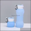 Vattenflaskor Sile Collapsible Water Bottle Outdoors Motion Travel Kettle Party Present Cup Stock Product For Children Drop Delivery 202 DH74G