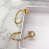 Wholesales Designers Women Ear Stud Luxury Diamond Big Circle Earrings Hoop Earrings Stud Fashion Party Accessories Letter Pendent Jewelry