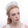 Vintage -Festzug hohe Krone Tiara Hochzeit Brautkristall Strasshaarzubehör Schmuck rot grün blau grün Diamant Kopfschmuck Schmuck