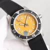 Breit Super-Ocean 46MM Dial Aço Inoxidável Moldura Rotativa Relógio Masculino Automático Mecânico Banda de Borracha Relógio de Pulso Luminoso2578