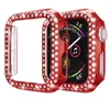 Caixa de rel￳gio de diamante Bling Glitter para Apple Watch Series 8 7 6 5 4 3 Capa de PC protetor ￠ prova de choque