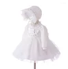 女の子のドレス2022バプテスマのための生まれた白いドレス