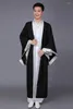 Stage Wear Chinese Folk Dance 3 Pcs Men Performance Dynasty Hanfu Costume Satin Robe Traditional Dress