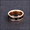 Anéis de casamento anéis de casamento 6mm Titanium Steel Ring Numbers Roman Loves Loves Rotatable For Men and Women Wedding Brit22 Drop Delivery 202 Dhaj6