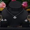 Necklace Earrings Set Trendy Sweater Long Earring For Women Wedding Party Zircon CZ African Dubai Bridal Jewelry 2022