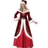 Stage Wear Deluxe Lady Santa Claus Xmas Come Christmas Parent-Child Flannel Cosplay Carnival Stage Show Party Fancy Dress T220901