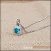 Pendentif Colliers Colliers Hommes Créateurs De Bijoux Collier Torsadé Petite Bluetopaz Noir Onyx Améthyste Grenat Diamant Bijoux Drop Dhhyv