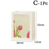 Wrap Prezent 1PCS Paper Festival Bag Portable torebka Tulip Flower Opakowanie Urodzin