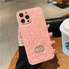 Designer Phone Cases Luxury Rhinestone Case Phonecase Pink Blue Camellia Pattern Case Shell For IPhone 14 Pro Max 13 12 11 XS XR 8P Hot