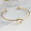 Bangle Love Knot Armband Metall Justerbar ￶ppen manschett Bangles f￶r kvinnor Rose Gold Hand Jewelry Women's Gift