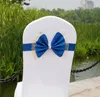 Bowknot Wedding Chair Cover Sashes Elastische Spandex Bower Band met gesp voor bruiloften Banquet Party Decoration Accessories RRE15379