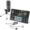 الميكروفونات Maono Sound Card Interface Interface Caster Lite AM200-S1 All-on-On Contenser Microphone Mixer Kit for Live Streaming Podcasting 221022