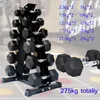 Dumbbells indoor oefening zeshoekige rubber gecoate solide hoogwaardige heren sport gym professional aanpasbaar