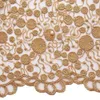 Gold African Lace Fabric 5 Yards Swiss Guipure Cord spetsar Tyger f￶r kvinnlig kl￤nning