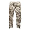 メンズパンツカモフラージュカーゴマンカジュアルバギー軍隊スタイルのズボンプラスサイズのジョガー男性服