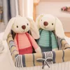 Cute 40cm Candy Bunny Stuffed Animal Girl Home Comfort Soft Pillow Long ears rabbit creative birthday gift D28