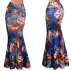 Saias Bohemian Elastic High-Waist Posted Fishtail Max Salia Sexy Mulheres Summer Long Floral