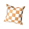 Pillow Cover 45 45cm Checkerboard Black White Plaid Decorative Pillows Soft Velvet Case Sofa Cojins