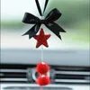 Interior Decorations Car Decoration Pendant Bowknot Feather Auto Rearview Mirror Hanging Ornaments Heart Bling Pink Accessories Girls Gifts