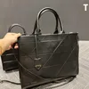 Designers Triangular Grid Shopping Bags Womens Leather Handbag Black Large Capacity Fashion Casual Single-Shoulder Bags Simple Messenger Crossbody Bag Sacs à main