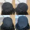 Funmi Human Hair Wig With Bangs Full Machine Made Deep Wave Short Rose Curly For Black Women Water Virgin Brasilian Pixiecut Wig 150%Densitet