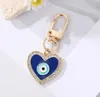 Água gota coração azul mal olhos itens key Keychain Moda Lucky Turkish ye -chave anel Diy Keychains Chans -chave de carro Acessórios para detentores