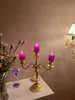 Natal Romântico Romântico Criador Cristal Velulador Colocação em casa Comida Oeste da luz de velas Dinners Apertos Layout da mesa