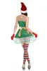 Сцена носить зеленое платье кружево короткие юбки ложные салфетки грудь без рукавов стройная рождественская сцена платье T220901