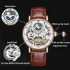 Wristwatches Kinyued Luxury Brand Men Skeleton Waterproof Mechanical Stainless Steel Automatic Hand for Man Gift