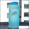 Bottiglie d'acqua Fornitura del produttore Bollitore morbido per uso alimentare Tpu 750Ml Bottiglia d'acqua pieghevole all'aperto Tazza sportiva portatile Stampa di balene Dhaob