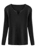 Pull femme pull noir col en v serré automne et hiver 2022 coupe ajustée haut à fond fin forêt