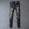Męskie dżinsy designer dżinsy w trudnej sytuacji Rowerzysta motocyklowy motocyklowy motocyklowy dżins dla mężczyzn mody czarne spodnie pour hommesjvyn