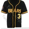 Bad News Bears Jersey Movie 1976 Chico's Bail Bonds 3 Kelly Leak Baseball Black Color Stitched Jerseys Size S-XXXL Fast Shipping