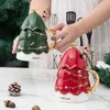 Muggar 2022New Christmas Tree Ceramic Coffee Milk Kawaii Söta koppar med lock Fashion Girl Office Drinking Cup Latte Espresso Y2210
