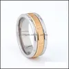 Anéis de casamento anéis de casamento 8mm de cor de ouro preto de cor de ouro giratório Ring rotativo Banda rotatável moda Man Gents Gents Party Jewelryweddingweddi dHow5