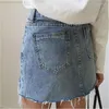 Skirts Sexy Denim Skirt Summer Button Pencil Slim Height Waist Youth Temptation Series Ladies Wild Style Mini