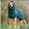 犬のアパレルゴールデンヘアドッグフード服ピュアカラー冬の肥厚ファッションペット犬スプライシング服ドロップ配達2022ホームガーDHO7J