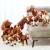 30-50 CM Simulation Noir Blanc Cheval En Peluche Jouets Réaliste Animal Sauvage Poupée Enfants Enfants Anniversaire Cadeaux De Noël