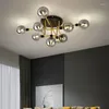 Lampadiers LED Lampadier per soggiorno camera da letto da cucina da pranzo lampada a soffitto moderna a sfera di vetro oro nero nera g9 g9