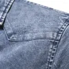 Camicie casual da uomo Uomo 2023 Autunno Inverno Uomo europeo Denim Qualità Heavy Industry Washed Old Men Vintage Camicia a maniche lunghe