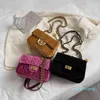 شتاء الموضة الجديدة Camellia Velvet Chain Small Underarm Messenger Women Counter Bag 2022