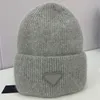 Bonnet de designer Bonnets Femmes Winte Chapeau P Accueil Hommes Chapeau de pêcheur Badge Triangle Hiver Couleur chaude bleu blanc5347500