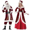 Scene Wear 8pc Christmas Santa Claus Come Cosplay Santa Claus kläder Fancy Dress Christmas Men 7pcs/Lot kommer för vuxna T220901