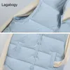 سترات النساء lagabogy Winter Women Ultra Light أسفل السترة الإناث غير الرسمي صدرية فضفاضة بطة بيضاء Gilet معطف واحد صدر 221103